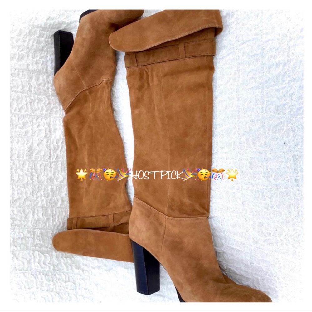 🎉HP VTG Slouch Knee High Suede Fold Collar Boots